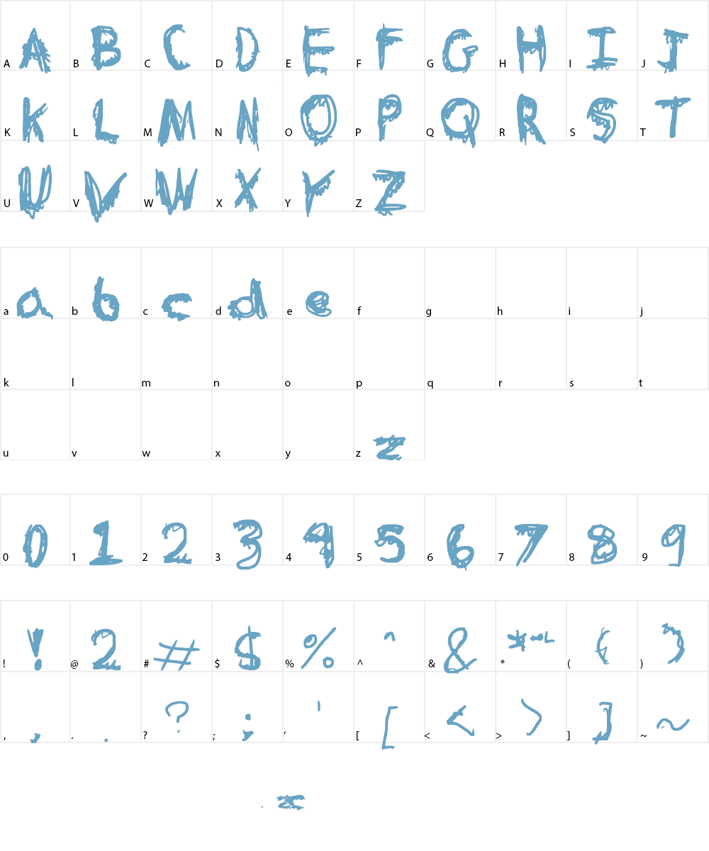 Table in a Bear Suit Font Character